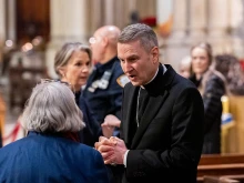 New York Archbishop-elect Ronald Hicks meets people at St. Patrick’s Cathedral on Dec. 18, 2025, in New York City.
