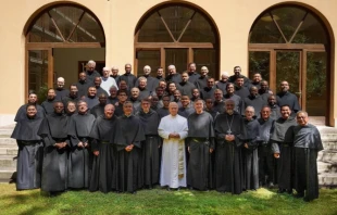 Pope Leo XIV is pictured here with his Augustinian brothers in Rome on Sept. 15, 2025. Credit: Courtesy of Augustinian Foundation Worldwide