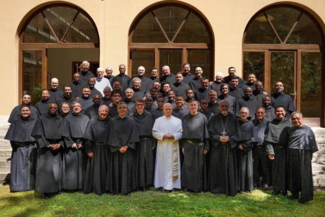 Pope Leo with Augustinians in Rome
