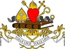 The classic coat of arms of the Order of St. Augustine.