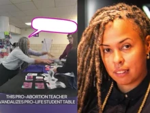 Shellyne Rodriguez vandalized a pro-life display on May 2 that was sponsored by Students for Life of America.