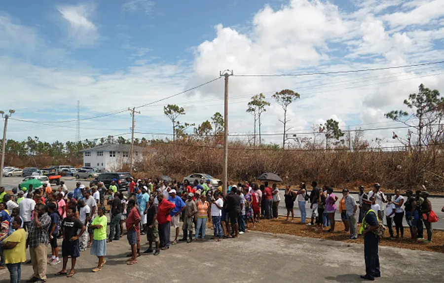 Residents receive food and water as part of relief efforts by Royal Caribbean Cruises, Ltd. (RCL) in the aftermath of Hurricane Dorian on September 12, 2019 in Grand Bahama, Bahamas. ?w=200&h=150