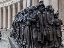 A bronze sculpture of St. Josephine Bakhita, patron of trafficking victims.