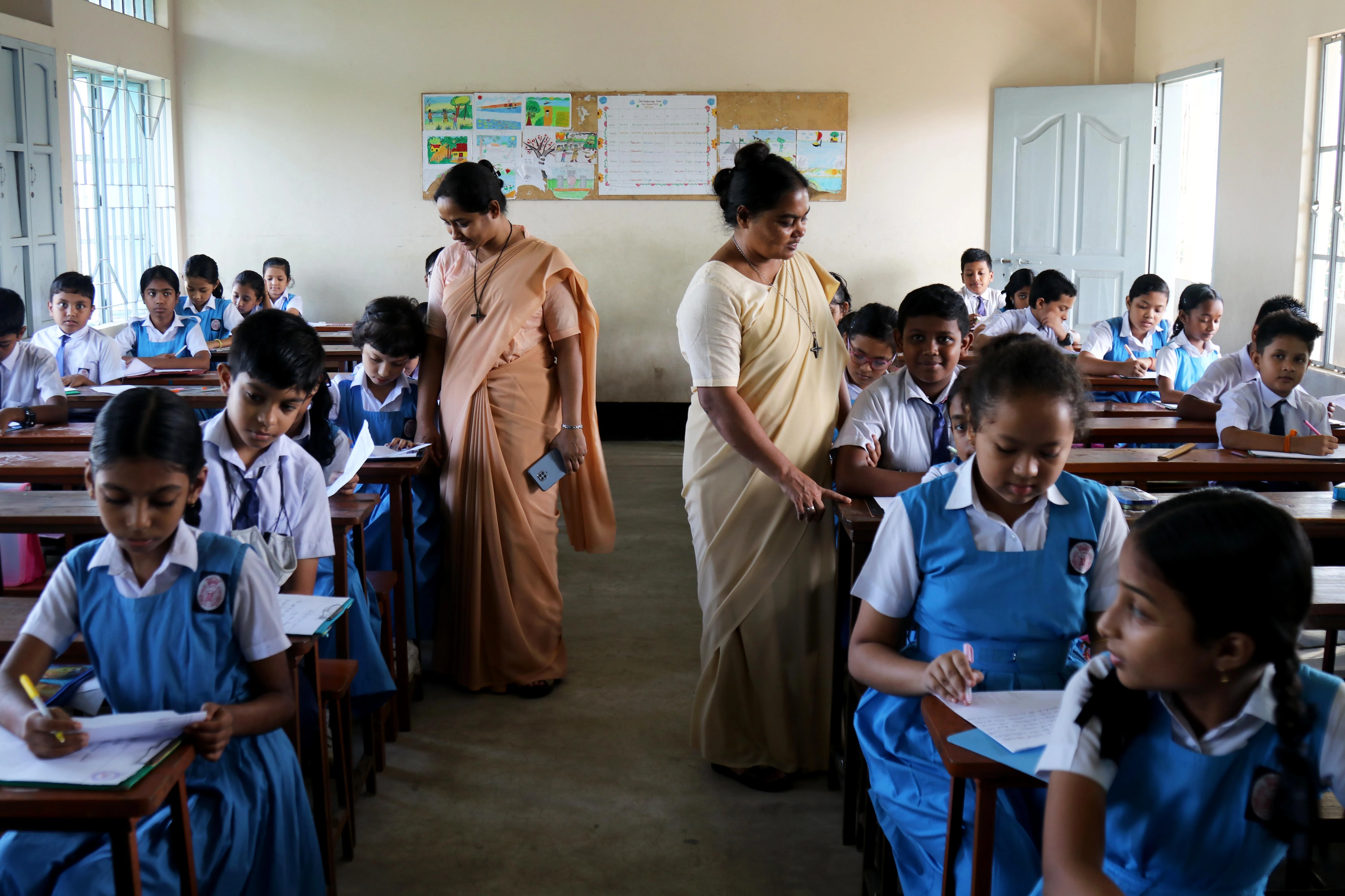 Catholic religious sisters conduct classes at a school they run outside Dhaka, Bangladesh, on Nov. 2, 2023.?w=200&h=150