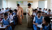 Catholic religious sisters conduct classes at a school they run outside Dhaka, Bangladesh, on Nov. 2, 2023.
