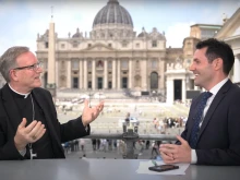 Bishop Robert Barron talks with EWTN News Correspondent Colm Flynn on May 5, 2025, about what he believes to be the qualities of some of the cardinals being mentioned as “papabile,” the Italian term for a man who could be pope.