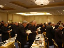 Bishops from across the United States take part in the USCCB's Fall General Assembly in Baltimore on November 11, 2013. 