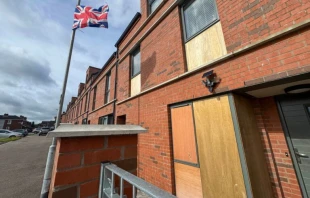 A view of damaged houses in the Annalee Street area of North Belfast, Northern Ireland. A spokesman for the Diocese of Down and Connor strongly condemned intimidation and attacks on Catholic families there that have led all families but one to flee their homes. The families were living in a housing development bordering a predominantly loyalist district in the north of the city. Credit: Colum Lenehan/The Irish News