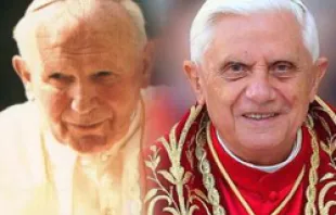 Popes John Paul II and Benedict XVI 