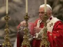 Pope Benedict incensing the altar during Mass for the deceased cardinals and bishops