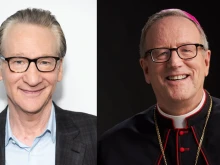 Bill Maher and Bishop Robert Barron.