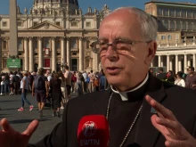 Bishop Mark Seitz of El Paso, Texas, speaks with EWTN News on Oct. 9, 2025, at the Vatican.