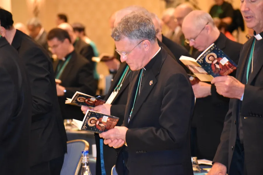 Bishops pray during the Fall General Assembly of the USCCB. ?w=200&h=150