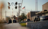 Police vehicles surround the Immigration and Customs Enforcement facility on Oct. 31, 2025, in Broadview, Illinois.