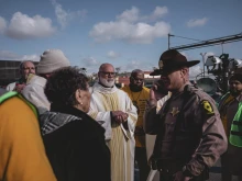 Auxiliary Bishop Jose María García-Maldonado with eight spiritual leaders including Sister JoAnn Persch attempt to bring Communion to detainees at the Broadview, Illinois, facility and were not admitted Nov. 1, 2025.