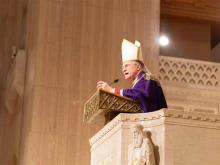 Archbishop Timothy Broglio speaks at Mass on Dec. 3, 2023.