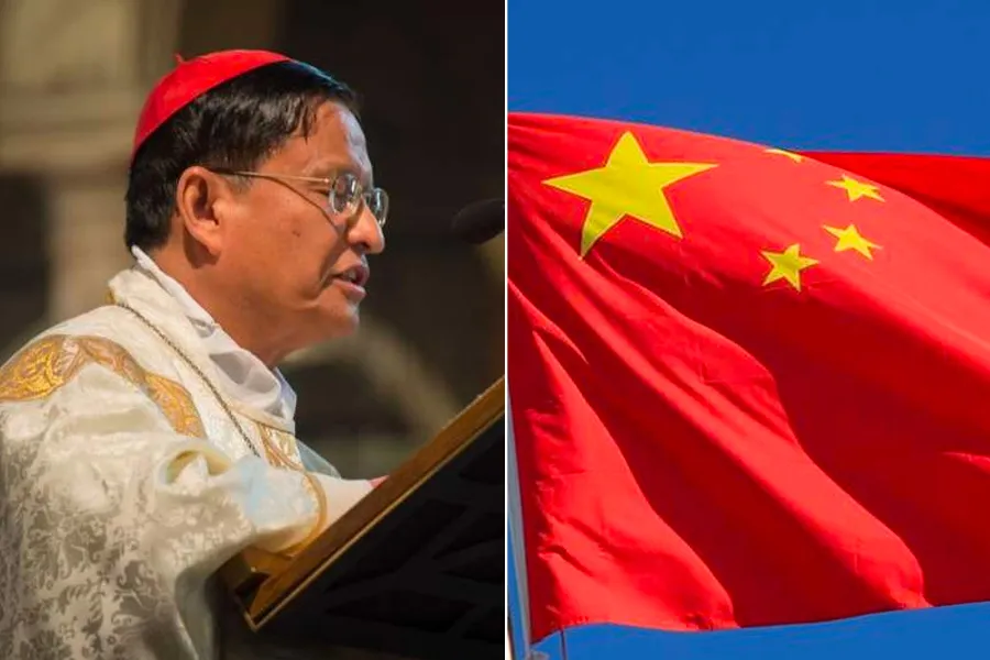 Cardinal Charles Maung Bo preaching at Westminster Cathedral in London, England, May 12, 2016. Credit: Mazur/catholicnews.org| The flag of the People's Republic of China. Credit: Gang Liu/Shutterstock?w=200&h=150