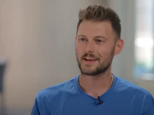 Caleb Perkins, 29, was one of several young men and women from around the world who shared their testimonies in videos played for 800,000 people during the Stations of the Cross with Pope Francis at World Youth Day in Lisbon, Portugal, in August.