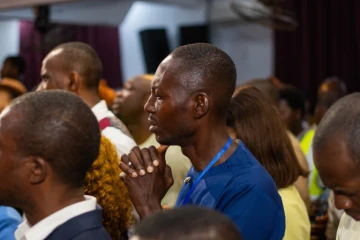 Parishioners at a church in Akute Ogun State, Nigeria,