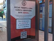 A pro-life ad at a bus stop in Spain.