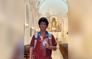 The statue of Blessed Carlo Acutis was installed in the Cathedral of Our Lady of Mercy in the Diocese of Chascomús, Argentina, on Aug. 17, 2025. Credit: Photo courtesy of Monignor Juan Ignacio Liébana, at the Cathedral