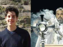 Blessed Carlo Acutis, left, and Bishop Columba Macbeth-Green of Wilcannia-Forbes, Australia.