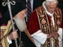 Pope Benedict with Ecumenical Patriarch Bartholomew, during the Holy Father's recent trip to Turkey