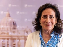 Catherine Miles-Flynn, who has served as director of Christian formation for the Apostolic Vicariate of Southern Arabia for twenty years, spoke at an EWTN news conference on Sept. 26, 2025.