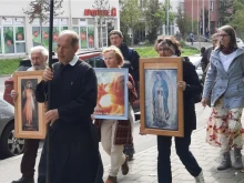 Pro-life advocates participate in a prayer procession in Regensburg, Germany.