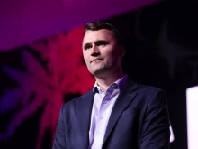 Charlie Kirk speaks with attendees at the 2025 Chapter Leadership Summit at the Tampa Convention Center in Tampa, Florida.
