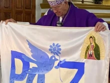 Bishop Rodrigo Aguilar Martínez of Chiapas, Mexico, with a message of peace.