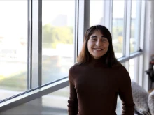 Chloe Cole in her AirBnb in Washington, D.C., on Sept. 21, 2022. A self-described “former trans kid,” she de-transitioned after undergoing years of puberty blockers and an irreversible double mastectomy at the age of 15.
