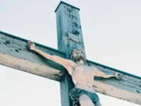 Crucifix at Mount Lusen in Bavaria Germany/ 