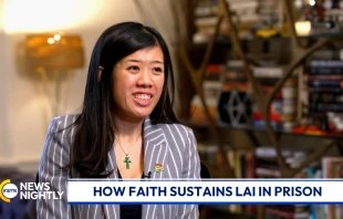 Claire Lai, daughter of imprisoned Hong Kong activist and Catholic Jimmy Lai, speaks with EWTN News President Montse Alvarado on “EWTN News Nightly” on Dec. 8, 2025. Credit: “EWTN News Nightly”/Screenshot