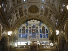 The new gallery organ sits under construction at the Cathedral of the Sacred Heart in Richmond, Virginia.