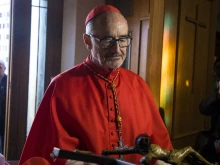 Cardinal Michael Czerny, prefect of the Dicastery for Promoting Integral Human Development, takes possession of his titular church of San Michele Arcangelo in Rome, Jan. 19, 2020.