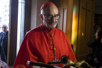 Cardinal Michael Czerny takes possession of his titular church of San Michele Arcangelo in Rome, Jan. 19, 2020