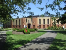 The coliseum style church at the National Shrine of Our Lady of Martyrs.