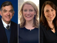 From left to right: Shannon Mullen, editor-in-chief of the National Catholic Register; Kelsey Wicks, executive director of the ACI Group; and Jeanette De Melo, executive director of the National Catholic Register and Catholic News Agency.