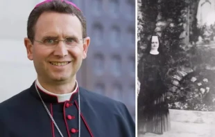 Bishop Andrew Cozzens of Crookston, Minnesota, announced in a video message Aug. 20, 2025, that he will soon open the sainthood cause of Sister Annella Zervas, OSB, making it the first sainthood cause ever opened in the northerly Minnesota diocese. Credit: Diocese of Crookston; Joanne Zervas
