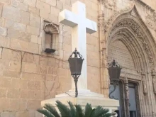 Cross in the square of the church of San Martín, in Callosa de Segura, Spain.