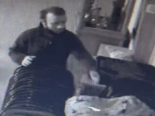 Police have released images from a surveillance camera of a suspect they say vandalized Our Lady of Lourdes Catholic Church in Gales Ferry, Connecticut, on March 11, 2023.