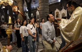 The faithful take part in the Divine Liturgy at Our Lady of the Olive Church in Damascus, Syria, on Sunday, June 29, 2025. Credit: Mohammad Al-Rifai/ACI MENA