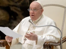 Pope Francis speaks at his general audience in Paul VI Hall on Jan. 18, 2023.