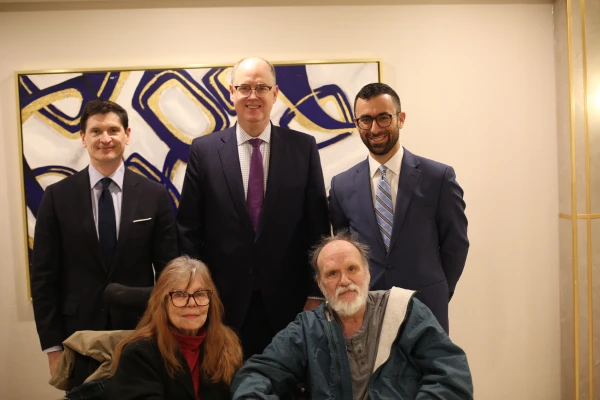 Challenging Delaware's new assisted suicide law are (first row) Daniese McMullin-Powell (at left) and William C. Powell (at right). They are joined, standing from left to right in the second row, by William Green, Esq., Theodore Kittila, Esq., and Matt Vallière. Credit: Courtesy of Institute for Patients' Rights