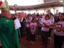 Cardinal Francisco Robles Ortega presides over a Mass for the disappeared in Jalisco state, Mexico, on Aug. 27, 2023.