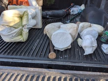 Removal of the remains of statues destroyed at the grotto of Nativity parish in Burke, Va., Jan. 25, 2022.