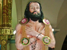 A statue of Devasahayam Pillai at St. Francis Xavier Cathedral, Kottar, India.