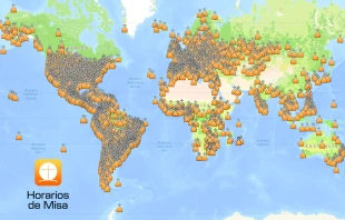 An image of the Catholic Mass Times app. Credit: Mass Times