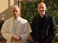 Father Marco Billeri with Pope Leo XIV.